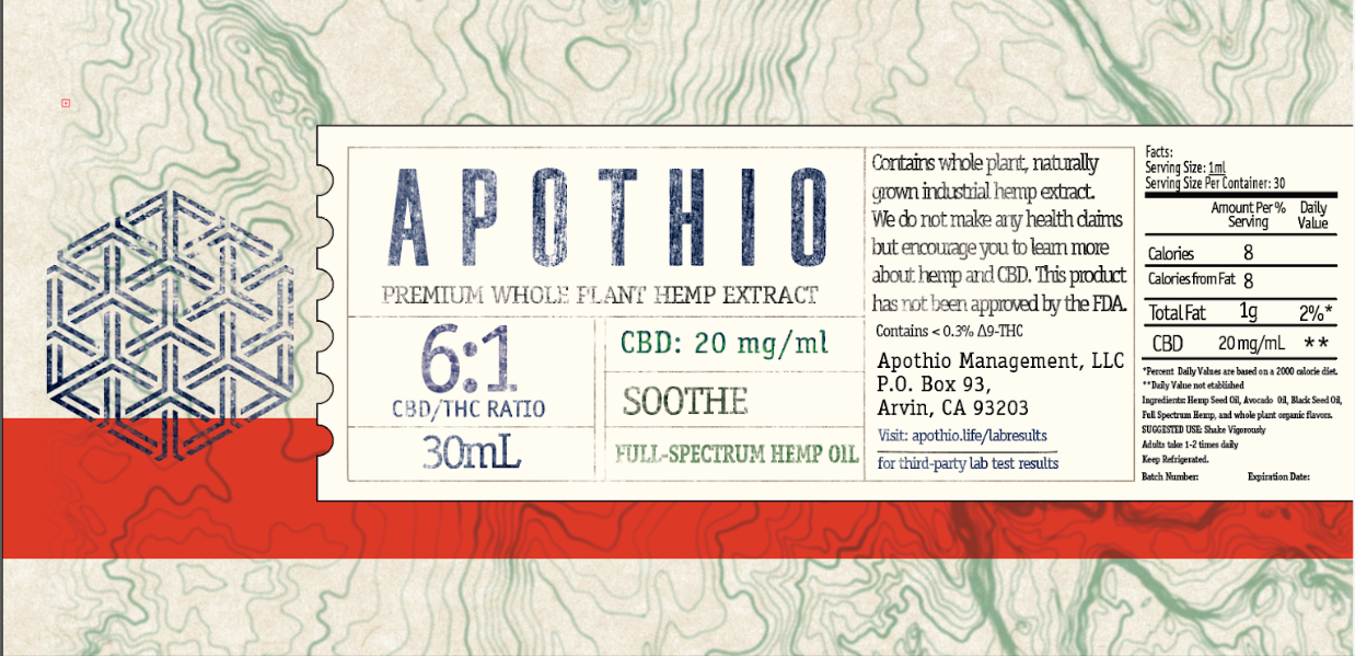 6:1 – Soothe Full-Spectrum CBD Oil 540mg/CBD