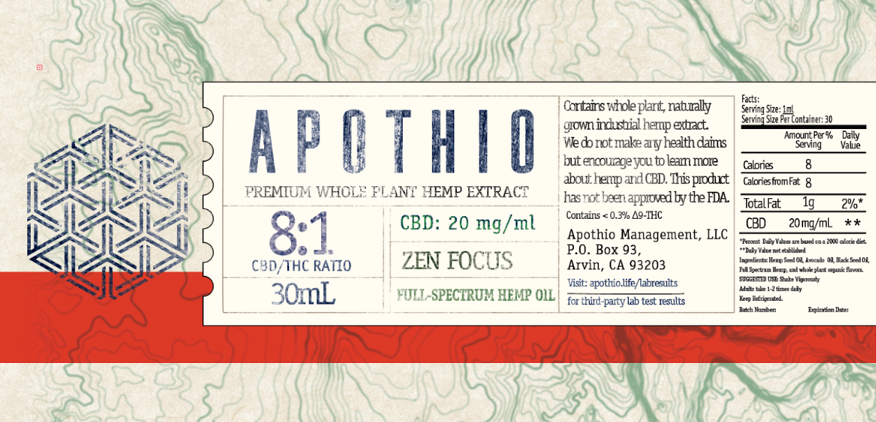 8:1 – Zen Focus Full-Spectrum Hemp Oil 570mg/CBD